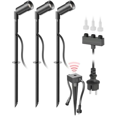 ledscom.de LED Gartenstrahler Spico schwarz mit Erdspieß und Dämmerungssensor für außen IP44 je 105lm warm-weiß 3er Set ledscom.de LED Gartenstrahler Spico schwarz mit Erdspieß und Dämmerungssensor für außen IP44 je 105lm warm-weiß 3er Set