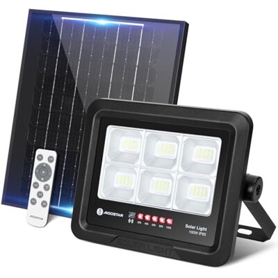 Aigostar Solarstrahler Außen Mit Fernbedienung Leistungsanzeige 100W 6500K LED Strahler Außen Solar Mit Leistungsanzeige, Kaltweiß,IP65 Wasserdicht Solar Außenstrahler für Garten, Hof, etc. Aigostar Solarstrahler Außen Mit Fernbedienung Leistungsanzeige 100W 6500K LED Strahler Außen Solar Mit Leistungsanzeige, Kaltweiß,IP65 Wasserdicht Solar Außenstrahler für Garten, Hof, etc.