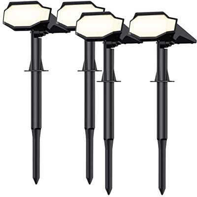 Luminea Solarspot: 4er-Set High-Power-Solar-LED-Gartenspots, 650 lm, IP65, warmweiß (LED Solar Gartenstrahler, Solarstrahler außen, Lampe) Luminea Solarspot: 4er-Set High-Power-Solar-LED-Gartenspots, 650 lm, IP65, warmweiß (LED Solar Gartenstrahler, Solarstrahler außen, Lampe)