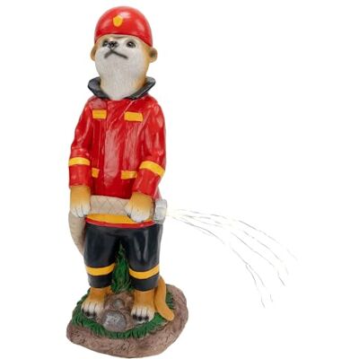 Bonetti Solar Erdmännchen für Außen Gartenfigur mit LED Licht und Solar-Technik, aus Polyresin in Stein-Optik, kabellos, automatische Einschaltung (Feuerwehrmann) Bonetti Solar Erdmännchen für Außen Gartenfigur mit LED Licht und Solar-Technik, aus Polyresin in Stein-Optik, kabellos, automatische Einschaltung (Feuerwehrmann)
