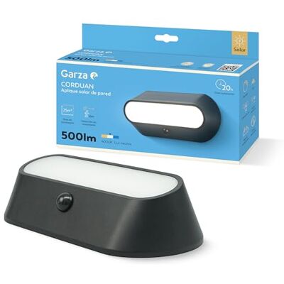 Garza Solar-LED-Außenleuchte, 4000 K, 500 lm, Bewegungsmelder 120°, 3 Beleuchtungsmodi, Betriebsdauer 20 h, IP54, ideal für Gärten, Terrassen und Mauern. Wandmontage. Garza Solar-LED-Außenleuchte, 4000 K, 500 lm, Bewegungsmelder 120°, 3 Beleuchtungsmodi, Betriebsdauer 20 h, IP54, ideal für Gärten, Terrassen und Mauern. Wandmontage.