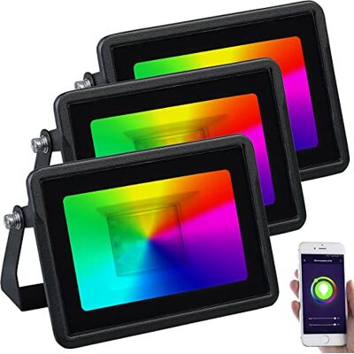 Luminea Home Control Gartenlicht: 3er-Set WLAN-RGB-CCT-Fluter, 1.500 lm, 20 W, IP65, mit Sprachsteuerung (WLAN LED-Strahler, RGB-Strahler WiFi, RGBW) Luminea Home Control Gartenlicht: 3er-Set WLAN-RGB-CCT-Fluter, 1.500 lm, 20 W, IP65, mit Sprachsteuerung (WLAN LED-Strahler, RGB-Strahler WiFi, RGBW)