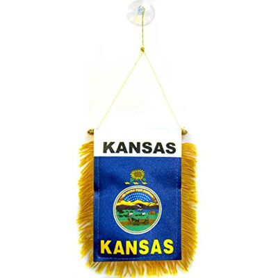 AZ FLAG Autofahne Kansas 15x10 cm Polyester 100D Saugnapf Für außen Bundesstaat Kansas Autoflagge genähte wetterfeste Ausführung 100D Polyester AZ FLAG Autofahne Kansas 15x10 cm Polyester 100D Saugnapf Für außen Bundesstaat Kansas Autoflagge genähte wetterfeste Ausführung 100D Polyester