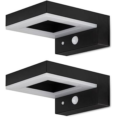 Brendz LED Solar Wandleuchte Aussen mit Bewegungsmelder: 600 Lumen Sicherheitslicht, 2 Stück, IP44 Wasserdicht, LED Solarlampe mit Bewegungsmelder & 3 Lichtmodi, Typ Bata Brendz LED Solar Wandleuchte Aussen mit Bewegungsmelder: 600 Lumen Sicherheitslicht, 2 Stück, IP44 Wasserdicht, LED Solarlampe mit Bewegungsmelder & 3 Lichtmodi, Typ Bata
