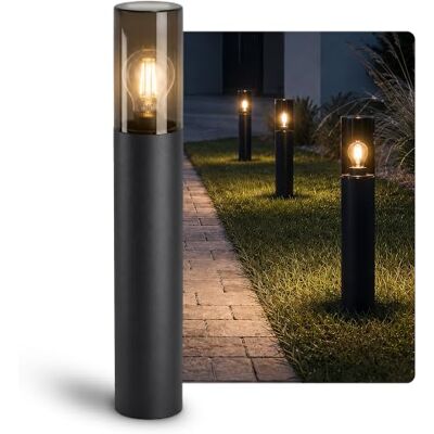 SSC-LUXon VARDA Wegeleuchte schwarz 50cm E27 LED Filament warmweiß IP44 Standleuchte 50cm für den Garten warmweißes Filament-Licht, reihenschaltbar, für Wege, Einfahrt & Terrasse, wetterfest IP44 SSC-LUXon VARDA Wegeleuchte schwarz 50cm E27 LED Filament warmweiß IP44 Standleuchte 50cm für den Garten warmweißes Filament-Licht, reihenschaltbar, für Wege, Einfahrt & Terrasse, wetterfest IP44