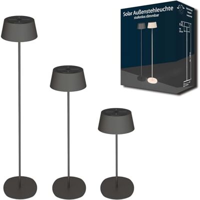 Northpoint LED Solar Stehleuchte Stehlampe dimmbar höhenverstellbar Dämmerungssensor Metall Garten In- und Outdoor warmweiß 3000K 150lm (Schwarz) Northpoint LED Solar Stehleuchte Stehlampe dimmbar höhenverstellbar Dämmerungssensor Metall Garten In- und Outdoor warmweiß 3000K 150lm (Schwarz)