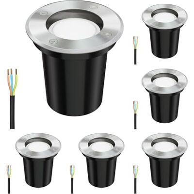 ledscom.de 6x Boden-Einbauleuchte BOLI für außen Edelstahl rund IP67 108mm Ø inkl. 4,914W LED Lampe 450lm warmweiß ledscom.de 6x Boden-Einbauleuchte BOLI für außen Edelstahl rund IP67 108mm Ø inkl. 4,914W LED Lampe 450lm warmweiß
