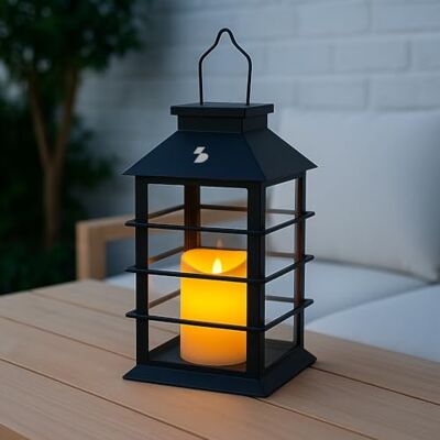 BEPER P207ILO303 Solarlaterne mit LED-Flammeneffekt, Solar-Außenleuchte mit Haken, automatische Einschaltung, warmes Flackerlicht, Schutzart IP44 für Garten und Balkon BEPER P207ILO303 Solarlaterne mit LED-Flammeneffekt, Solar-Außenleuchte mit Haken, automatische Einschaltung, warmes Flackerlicht, Schutzart IP44 für Garten und Balkon