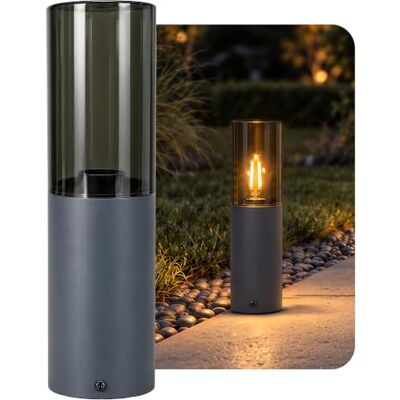 SSC-LUXon SMOVIA Wegeleuchte Außen rund 30cm E27 IP44 Anthrazit Runde Sockelleuchte für Garten, Weg & Terrasse getönte Lichtfläche freie Wahl des E27 Leuchtmittels SSC-LUXon SMOVIA Wegeleuchte Außen rund 30cm E27 IP44 Anthrazit Runde Sockelleuchte für Garten, Weg & Terrasse getönte Lichtfläche freie Wahl des E27 Leuchtmittels