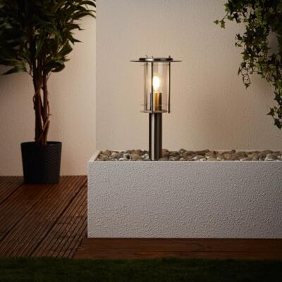 Lightbox moderne Außen Sockellampe 40 cm Höhe, Ø 20 cm Outdoor Außen Sockellampe, 40cm Höhe, Ø 20 cm, E27, max. 40 W, IP44, Edelstahl Lightbox moderne Außen Sockellampe 40 cm Höhe, Ø 20 cm Outdoor Außen Sockellampe, 40cm Höhe, Ø 20 cm, E27, max. 40 W, IP44, Edelstahl