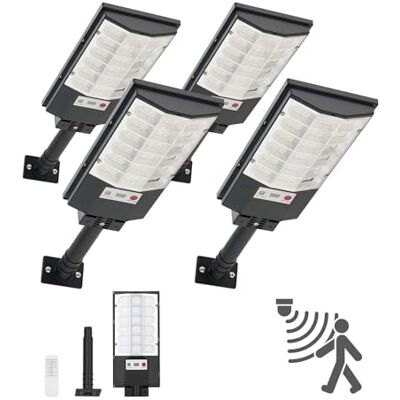 VEVOR Solar-Straßenlaterne 50000 LM, Straßenlampe 500 W, Solarleuchte mit Dämmerungssensor, LED-Flutlicht mit Bewegungsmelder, IP65 wasserdichte Außenbeleuchtung für Einfahrt & Hof, 4er-Pack VEVOR Solar-Straßenlaterne 50000 LM, Straßenlampe 500 W, Solarleuchte mit Dämmerungssensor, LED-Flutlicht mit Bewegungsmelder, IP65 wasserdichte Außenbeleuchtung für Einfahrt & Hof, 4er-Pack