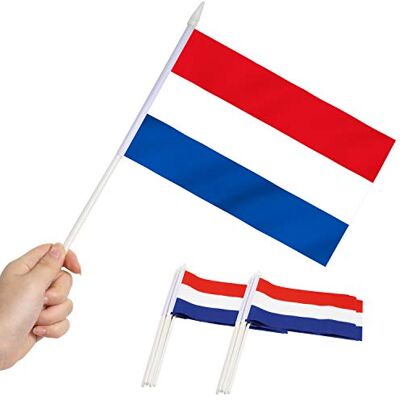 Anley Netherlands Mini Flag 12er Pack Handgehaltene kleine niederländische Miniaturflaggen am Stick lichtbeständige und lebendige Farben 5.5 x 8 Zoll mit massiver Stange und Speerspitze Anley Netherlands Mini Flag 12er Pack Handgehaltene kleine niederländische Miniaturflaggen am Stick lichtbeständige und lebendige Farben 5.5 x 8 Zoll mit massiver Stange und Speerspitze