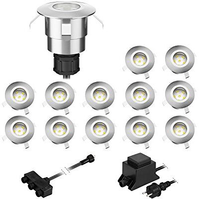 ledscom.de LED Boden-Einbauleuchte Atria für außen Aluminium warm-weiß, je 14lm, IP65, 40mm Ø 13er Set ledscom.de LED Boden-Einbauleuchte Atria für außen Aluminium warm-weiß, je 14lm, IP65, 40mm Ø 13er Set