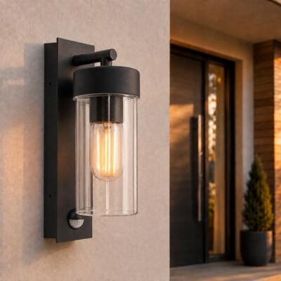 Maxkomfort LED Außenwandleuchte mit Bewegungsmelder E27 Schwarz IP44 – Sensor-Wandlampe aus Aluminium & Kunststoff für Außenbereich, 230V, automatische Lichtsteuerung 4052B Maxkomfort LED Außenwandleuchte mit Bewegungsmelder E27 Schwarz IP44 – Sensor-Wandlampe aus Aluminium & Kunststoff für Außenbereich, 230V, automatische Lichtsteuerung 4052B