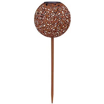 GLOBO LED Solar Kugel Außen Steck Leuchte rostfarben Garten Dekoration Erdspieß Terrassen Lampe GLOBO LED Solar Kugel Außen Steck Leuchte rostfarben Garten Dekoration Erdspieß Terrassen Lampe