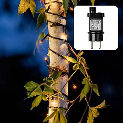 hellum LED Lichterkette außen Timer & Trafo, 19,90m beleuchtet mandarine Lichterkette außen mit 200 LED, 6h Timer, grünes Kabel, LED Weihnachtsbaumbeleuchtung für Garten & Terrasse <59lm 150056 hellum LED Lichterkette außen Timer & Trafo, 19,90m beleuchtet mandarine Lichterkette außen mit 200 LED, 6h Timer, grünes Kabel, LED Weihnachtsbaumbeleuchtung für Garten & Terrasse <59lm 150056