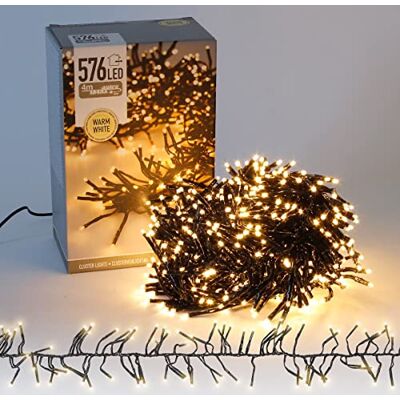 ECD Germany LED Büschel Lichterkette 4m 576 LEDs Warmweiß, Strombetrieb, IP44 Wasserdicht, Innen/Außen, Weihnachtsbeleuchtung Weihnachtsbaum Cluster Lichterkette Büschellichterkette Büschelkette ECD Germany LED Büschel Lichterkette 4m 576 LEDs Warmweiß, Strombetrieb, IP44 Wasserdicht, Innen/Außen, Weihnachtsbeleuchtung Weihnachtsbaum Cluster Lichterkette Büschellichterkette Büschelkette