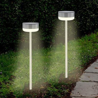 Spetebo LED Solar Edelstahl Wegeleuchte 39 x Ø 9 cm 2er Set Garten Deko Beleuchtung kalt weiß Solarlampe Gartenleuchte Pfadlicht Solarleuchte Lampe für Außen wasserfest Spetebo LED Solar Edelstahl Wegeleuchte 39 x Ø 9 cm 2er Set Garten Deko Beleuchtung kalt weiß Solarlampe Gartenleuchte Pfadlicht Solarleuchte Lampe für Außen wasserfest