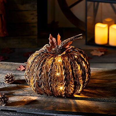 Lights4fun Rattan-Kürbis-batteriebetriebene LED-Dekoration für den Innen- und Außenbereich Halloween Deko Lights4fun Rattan-Kürbis-batteriebetriebene LED-Dekoration für den Innen- und Außenbereich Halloween Deko