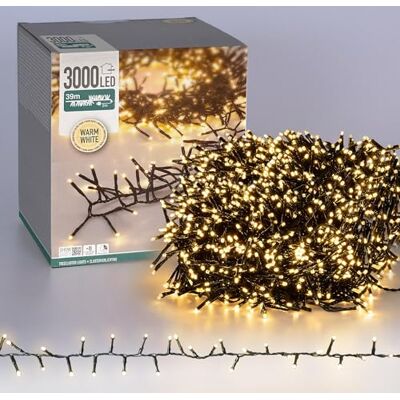 ECD Germany LED Cluster Lichterkette 39m, 3000 LEDs Warmweiß, mit Timer und 8 Leuchtmodi, Strombetrieb, IP44 Innen/Außen, Weihnachtsbeleuchtung Weihnachtsbaum Büschel Lichterkette Büschellichterkette ECD Germany LED Cluster Lichterkette 39m, 3000 LEDs Warmweiß, mit Timer und 8 Leuchtmodi, Strombetrieb, IP44 Innen/Außen, Weihnachtsbeleuchtung Weihnachtsbaum Büschel Lichterkette Büschellichterkette