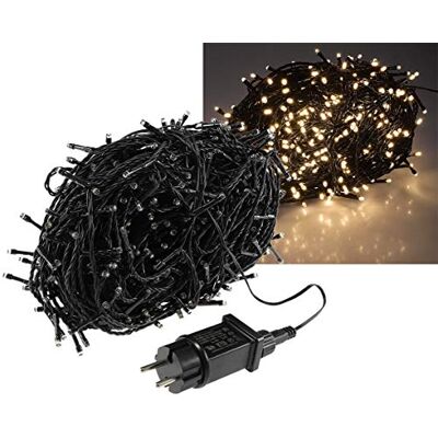 ChiliTec LED Lichterkette Aussen 60 Meter mit 600 LEDs Schwarzes Kabel Spritzwassergeschützt IP44 Beleuchtung Garten Haus Balkon Terrasse Warmweiß ChiliTec LED Lichterkette Aussen 60 Meter mit 600 LEDs Schwarzes Kabel Spritzwassergeschützt IP44 Beleuchtung Garten Haus Balkon Terrasse Warmweiß