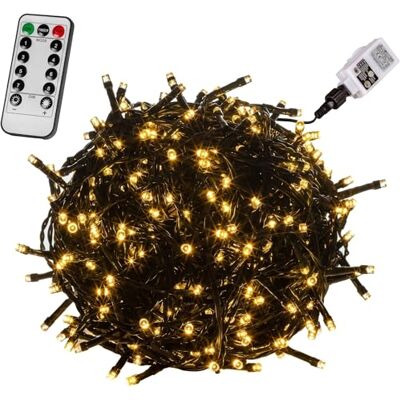 VOLTRONIC LED Lichterkette, IP44, Modell- und Farbwahl, 200 LEDs, Grünes Kabel, warmweiß, Fernbedienung VOLTRONIC LED Lichterkette, IP44, Modell- und Farbwahl, 200 LEDs, Grünes Kabel, warmweiß, Fernbedienung