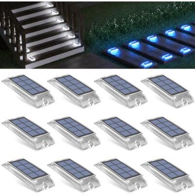 Alinana Solar Bodenleuchten Außen,12 Stück 2-in-1 LED Überfahrbare LED Wegeleuchten Solarleuchten für Gartenweg, Einfahrt & Pflastersteine, IP66 Wasserdichte Solarleuchten Außen Garten (Weiß/Blau) Alinana Solar Bodenleuchten Außen,12 Stück 2-in-1 LED Überfahrbare LED Wegeleuchten Solarleuchten für Gartenweg, Einfahrt & Pflastersteine, IP66 Wasserdichte Solarleuchten Außen Garten (Weiß/Blau)