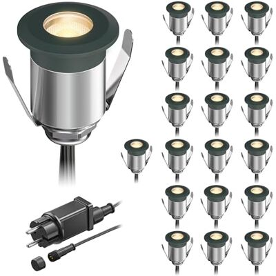 ledscom.de LED Boden-Einbauleuchte BINO für außen, anthrazit, IP67, 32mm Ø, warmweiß, 20er Set ledscom.de LED Boden-Einbauleuchte BINO für außen, anthrazit, IP67, 32mm Ø, warmweiß, 20er Set