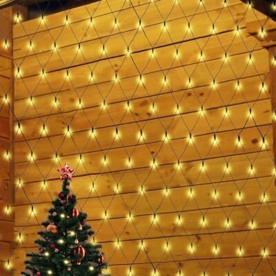 SALCAR 1x1m LED Lichternetz Außen, Anti-Rost Buchsbaum Lichterkette Netz Outdoor, Lichtervorhang Innen Strom mit 9 Modi und Speicherfunktion, Warmweiß SALCAR 1x1m LED Lichternetz Außen, Anti-Rost Buchsbaum Lichterkette Netz Outdoor, Lichtervorhang Innen Strom mit 9 Modi und Speicherfunktion, Warmweiß
