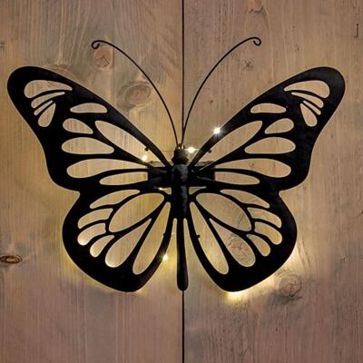 Spetebo Solar Wandbild Schmetterling schwarz mit 31 LED 34 x 25 cm Metall Wanddeko für Außen warm weiß beleuchtet Garten Deko Wand Beleuchtung Wandleuchte Gartenleuchte Dekoleuchte Stimmungslicht Spetebo Solar Wandbild Schmetterling schwarz mit 31 LED 34 x 25 cm Metall Wanddeko für Außen warm weiß beleuchtet Garten Deko Wand Beleuchtung Wandleuchte Gartenleuchte Dekoleuchte Stimmungslicht