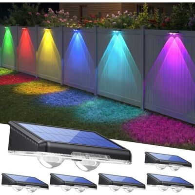 TECKNET Solarlampen für Außen Garten, Warmweiß & 6 Farben & RGB, Solar Wandleuchte Aussen mit 8 Lichtfarben, Effizientes Laden, IP66 Wasserdicht Solarleuchten für Außen/Zäune/Hof TECKNET Solarlampen für Außen Garten, Warmweiß & 6 Farben & RGB, Solar Wandleuchte Aussen mit 8 Lichtfarben, Effizientes Laden, IP66 Wasserdicht Solarleuchten für Außen/Zäune/Hof