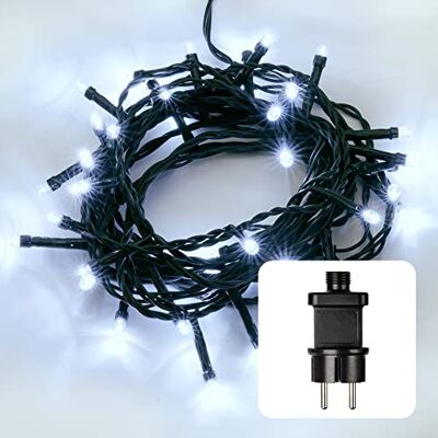 hellum LED Lichterkette Außen oder Innen, Lichterkette Kaltweiß, strombetrieben mit 40 LED, 3,90m beleuchtete Länge Weihnachtsbaumbeleuchtung mit Kabel in Grün <59 lm 560411 hellum LED Lichterkette Außen oder Innen, Lichterkette Kaltweiß, strombetrieben mit 40 LED, 3,90m beleuchtete Länge Weihnachtsbaumbeleuchtung mit Kabel in Grün <59 lm 560411