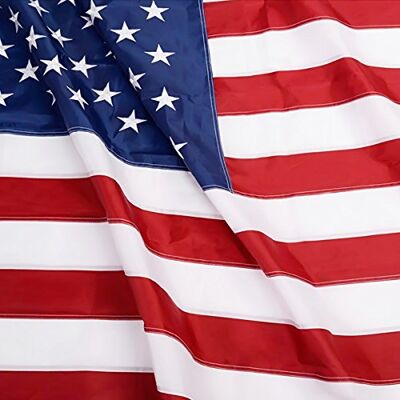 Anley EverStrong Series Amerikanische US-Flagge, 1,5x2,5 m, strapazierfähiges Nylon – bestickte Sterne und genähte Streifen – 4 Reihen mit Steppnähten –Bannerflaggen mit Messingösen, 15,2x25,4 cm Anley EverStrong Series Amerikanische US-Flagge, 1,5x2,5 m, strapazierfähiges Nylon – bestickte Sterne und genähte Streifen – 4 Reihen mit Steppnähten –Bannerflaggen mit Messingösen, 15,2x25,4 cm