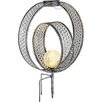 GLOBO Solarlampe orientalische Kugel Dekoleuchte Garten Solar Solarlampe Metall für Außen, Crackle Glas, Erdspieß, 1x LED 0,06W warmweiß, LxBxH 30x20x42 cm, Farbe:Silber GLOBO Solarlampe orientalische Kugel Dekoleuchte Garten Solar Solarlampe Metall für Außen, Crackle Glas, Erdspieß, 1x LED 0,06W warmweiß, LxBxH 30x20x42 cm, Farbe:Silber