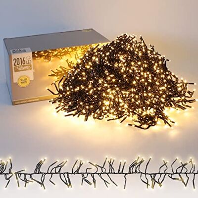 ECD Germany LED Büschel Lichterkette 14,5m 2016 LEDs Warmweiß, Strombetrieb, IP44 Wasserdicht, Innen/Außen, Weihnachtsbeleuchtung Weihnachtsbaum Cluster Lichterkette Büschellichterkette Büschelkette ECD Germany LED Büschel Lichterkette 14,5m 2016 LEDs Warmweiß, Strombetrieb, IP44 Wasserdicht, Innen/Außen, Weihnachtsbeleuchtung Weihnachtsbaum Cluster Lichterkette Büschellichterkette Büschelkette