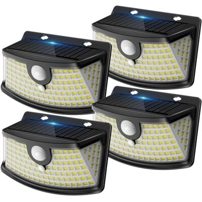 Aootek Solarlampen für Außen mit Bewegungsmelder, 4er Set, Garten, 120 LED 270° Breiter Winkel, IP65 Wasserdicht, Solar Wandleuchte, Sicherheitslicht, Gartenbeleuchtung, Schwarzer Rahmen, Kaltweiß Aootek Solarlampen für Außen mit Bewegungsmelder, 4er Set, Garten, 120 LED 270° Breiter Winkel, IP65 Wasserdicht, Solar Wandleuchte, Sicherheitslicht, Gartenbeleuchtung, Schwarzer Rahmen, Kaltweiß