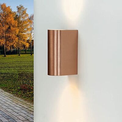 Licht-Erlebnisse Up Down Leuchte Außen, Wandleuchte GU10, Außenlampe Haus, in Kupfer, IP44, B:6,8 cm, Garten, Eingang, Terrasse, Balkon, Außenwandleuchte, Außenleuchte rund Licht-Erlebnisse Up Down Leuchte Außen, Wandleuchte GU10, Außenlampe Haus, in Kupfer, IP44, B:6,8 cm, Garten, Eingang, Terrasse, Balkon, Außenwandleuchte, Außenleuchte rund