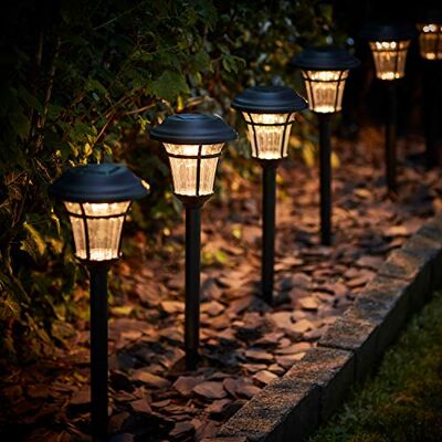 Lights4fun 6er Set LED Solarleuchten – Warmweiße Gartenleuchten für Außen – Solarbetriebene Deko-Lampen für Garten, Terrasse & Balkon Lights4fun 6er Set LED Solarleuchten – Warmweiße Gartenleuchten für Außen – Solarbetriebene Deko-Lampen für Garten, Terrasse & Balkon