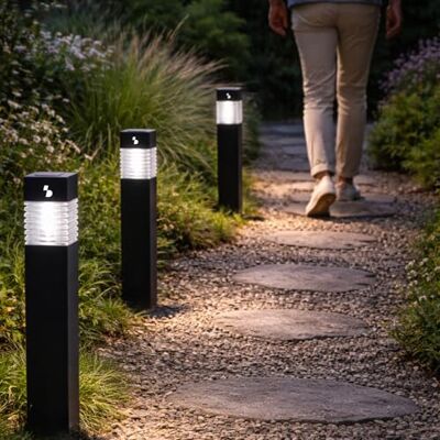 BEPER P207ILO030 3er-Set Solar-Gartenstufenleuchten, LED-Solarleuchten für den Außenbereich mit Erdspieß, automatische Einschaltung, Weg- und Beetbeleuchtung, IP44 BEPER P207ILO030 3er-Set Solar-Gartenstufenleuchten, LED-Solarleuchten für den Außenbereich mit Erdspieß, automatische Einschaltung, Weg- und Beetbeleuchtung, IP44