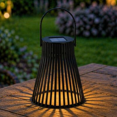 Festive Lights 20cm LED Solarlaterne für Außen Gitter Laterne Schwarz Wetterfest Laterne mit Muster Deko Windlicht Solarlampen für außen Festive Lights 20cm LED Solarlaterne für Außen Gitter Laterne Schwarz Wetterfest Laterne mit Muster Deko Windlicht Solarlampen für außen