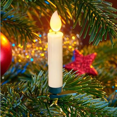 Bonetti 20 kabellose Flammeneffekt LED-Weihnachtsbaumkerzen mit 3D-Flamme in Wachsoptik mit Tropfen flackernd 2 farbige real Flame LED Timer moderne Weihnachtsbaumbeleuchtung Bonetti 20 kabellose Flammeneffekt LED-Weihnachtsbaumkerzen mit 3D-Flamme in Wachsoptik mit Tropfen flackernd 2 farbige real Flame LED Timer moderne Weihnachtsbaumbeleuchtung