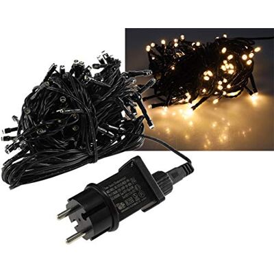 ChiliTec LED Lichterkette Aussen 10 Meter mit 100 LEDs Schwarzes Kabel Spritzwassergeschützt IP44 Beleuchtung Garten Haus Balkon Terrasse Warmweiß ChiliTec LED Lichterkette Aussen 10 Meter mit 100 LEDs Schwarzes Kabel Spritzwassergeschützt IP44 Beleuchtung Garten Haus Balkon Terrasse Warmweiß