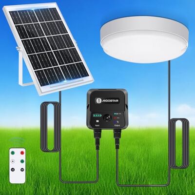 Aigostar Solarlampe Decke Außen mit bewegungsmelder 6000mAh 70W IP65 LED Solar Deckenleuchte 6500K Outdoor mit Fernbedienung, Energiespeicherbox, Solarlampen für Innen mit 8m Kabel Aigostar Solarlampe Decke Außen mit bewegungsmelder 6000mAh 70W IP65 LED Solar Deckenleuchte 6500K Outdoor mit Fernbedienung, Energiespeicherbox, Solarlampen für Innen mit 8m Kabel