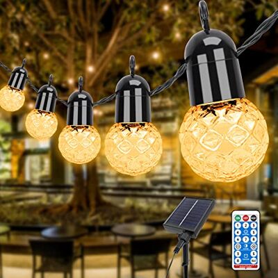 Aourow LED Solar Lichterkette Aussen,25 Glühbirnen 15,5m Deko-Lampe IP44 Wasserdicht mit 4 Helligkeitsstufen und 4-stufiger Zeiteinstellung,Außenbeleuchtung für Garten,Party,Fest,Warmes Weiß Aourow LED Solar Lichterkette Aussen,25 Glühbirnen 15,5m Deko-Lampe IP44 Wasserdicht mit 4 Helligkeitsstufen und 4-stufiger Zeiteinstellung,Außenbeleuchtung für Garten,Party,Fest,Warmes Weiß
