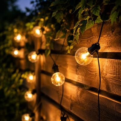 Festive Lights LED Lichterkette 4,5m Batterie Außen & Innen – 10 warmweiße Kugellichter mit Timer, dekorative Partybeleuchtung für Garten, Balkon & Terrasse, schwarzes Kabel Festive Lights LED Lichterkette 4,5m Batterie Außen & Innen – 10 warmweiße Kugellichter mit Timer, dekorative Partybeleuchtung für Garten, Balkon & Terrasse, schwarzes Kabel