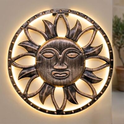 Spetebo Solar Wandbild Sonne in Bronze mit 25 LED 37 cm Garten Deko Wand Beleuchtung Wandleuchte Gartenleuchte Dekoleuchte Stimmungslicht Spetebo Solar Wandbild Sonne in Bronze mit 25 LED 37 cm Garten Deko Wand Beleuchtung Wandleuchte Gartenleuchte Dekoleuchte Stimmungslicht