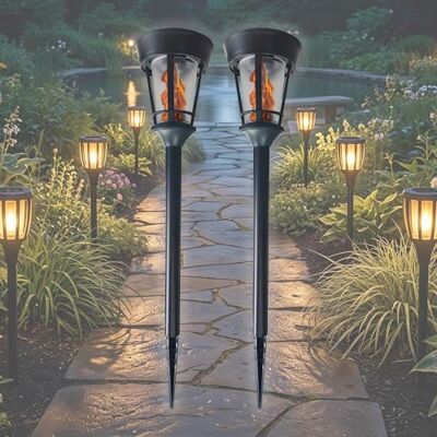 BOLD 2x LED Solarfackel mit Flammeneffekt 49cm Solarleuchte Garten Deko BOLD 2x LED Solarfackel mit Flammeneffekt 49cm Solarleuchte Garten Deko