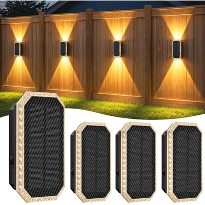 TECKNET Solar Wandleuchten für außen, Up & Down Licht, 4 Stück Solarlampen für außen Wand, Lange Leuchtdauer, IP67 Wasserdicht, 3 Farben (3000K/4000K/6500K), für Haus Garten Zaun Hof TECKNET Solar Wandleuchten für außen, Up & Down Licht, 4 Stück Solarlampen für außen Wand, Lange Leuchtdauer, IP67 Wasserdicht, 3 Farben (3000K/4000K/6500K), für Haus Garten Zaun Hof