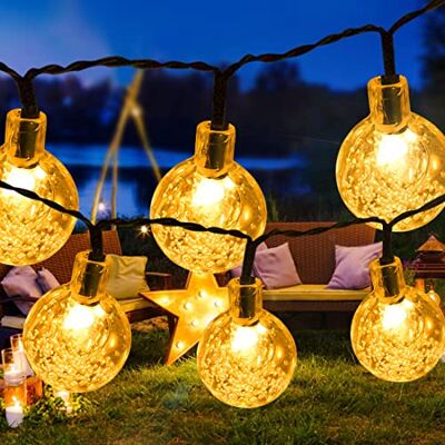 AGM Solar Lichterkette Außen 50 LED Kristall Kugeln Wasserdicht Solarbetriebene Lichterkette Außenlichterkette Garten Lichterkette für Innen & Außendekor für Garten, Patio, Partys AGM Solar Lichterkette Außen 50 LED Kristall Kugeln Wasserdicht Solarbetriebene Lichterkette Außenlichterkette Garten Lichterkette für Innen & Außendekor für Garten, Patio, Partys