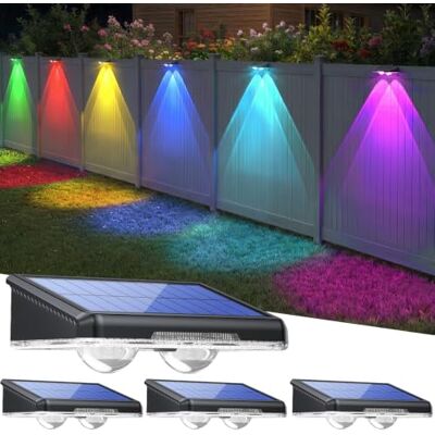 TECKNET Solarlampen für Außen Garten, Warmweiß & 6 Farben & RGB, Solar Wandleuchte Aussen mit 8 Lichtfarben, Effizientes Laden, IP66 Wasserdicht Solarleuchten für Außen/Zäune/Hof TECKNET Solarlampen für Außen Garten, Warmweiß & 6 Farben & RGB, Solar Wandleuchte Aussen mit 8 Lichtfarben, Effizientes Laden, IP66 Wasserdicht Solarleuchten für Außen/Zäune/Hof